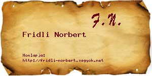 Fridli Norbert névjegykártya